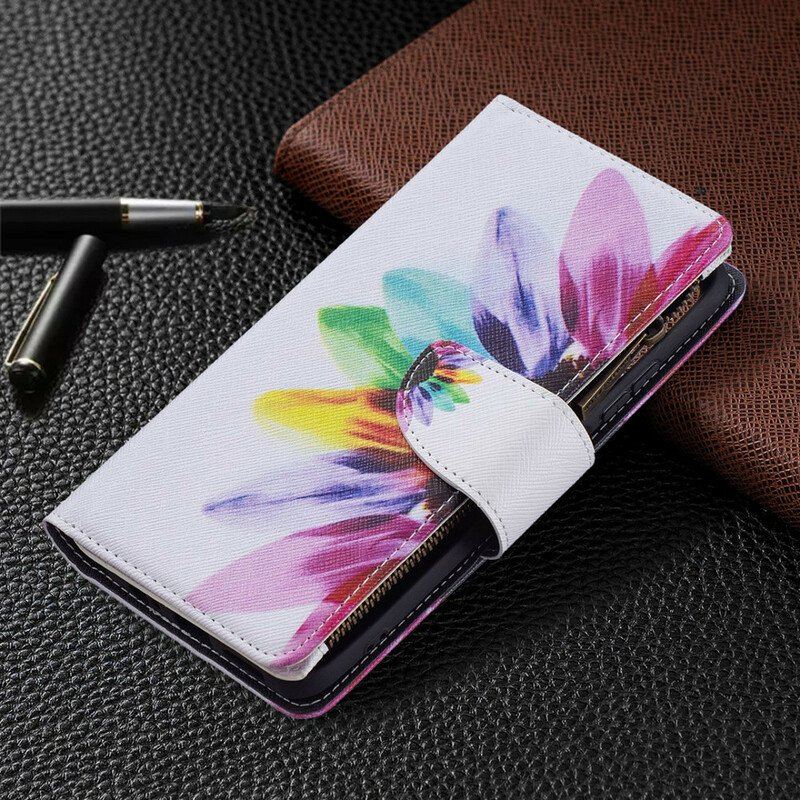 Etui Folio do Xiaomi Redmi Note 10 / 10S Kieszonka Zapinana Na Zamek W Kwiaty