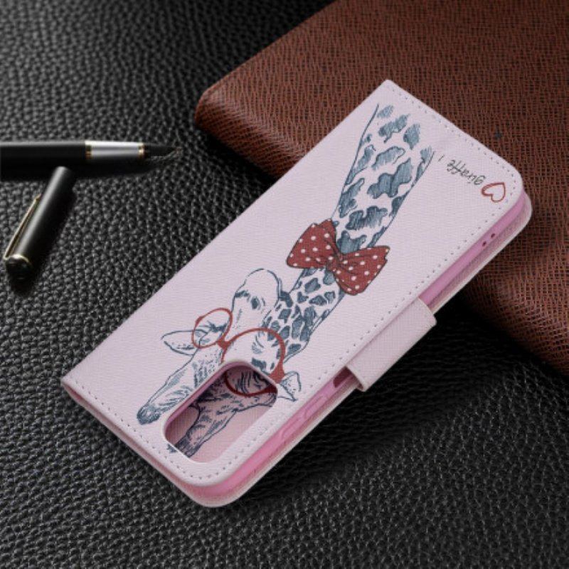 Etui Folio do Xiaomi Redmi Note 10 / 10S Mądra Żyrafa