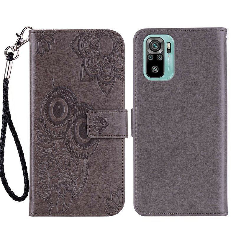 Etui Folio do Xiaomi Redmi Note 10 / 10S Sowa Mandala I Smycz