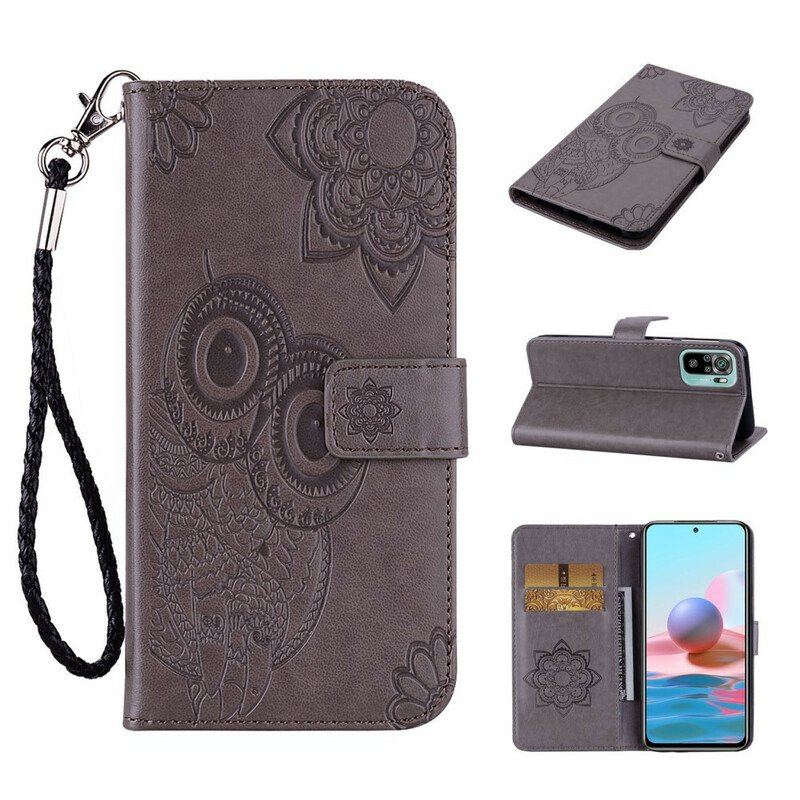 Etui Folio do Xiaomi Redmi Note 10 / 10S Sowa Mandala I Smycz