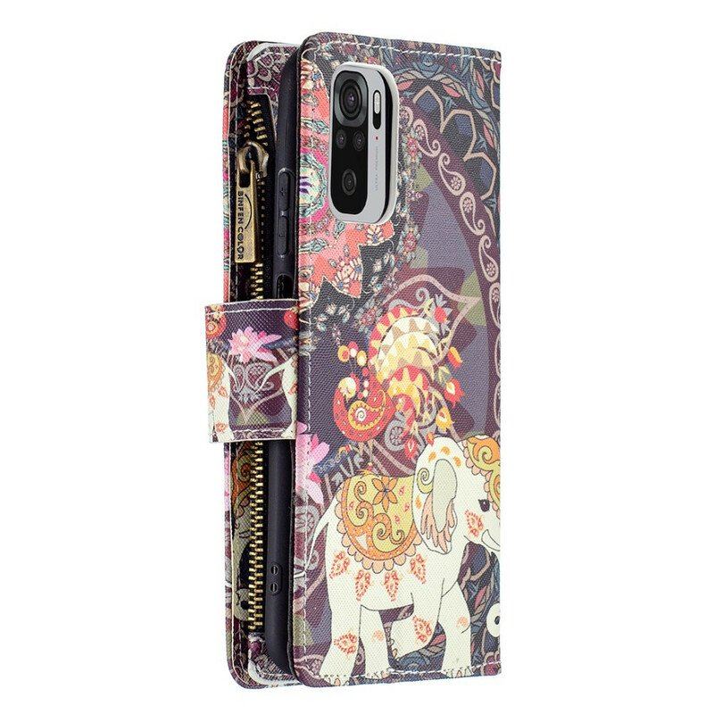 Etui Folio do Xiaomi Redmi Note 10 / 10S Zapinana Na Zamek Kieszeń Słonia