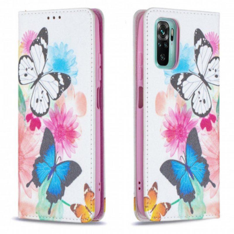 Etui Na Telefon do Xiaomi Redmi Note 10 / 10S Etui Folio Kolorowe Motyle