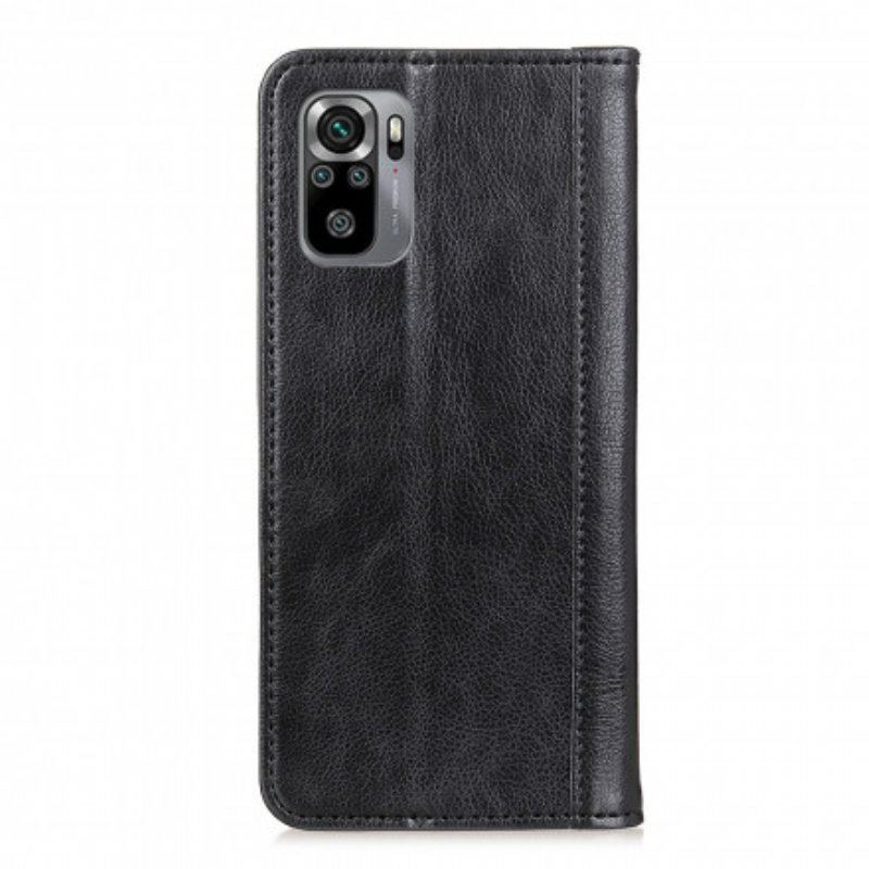 Etui Na Telefon do Xiaomi Redmi Note 10 / 10S Etui Folio Wersja Ze Skóry Split Litchi