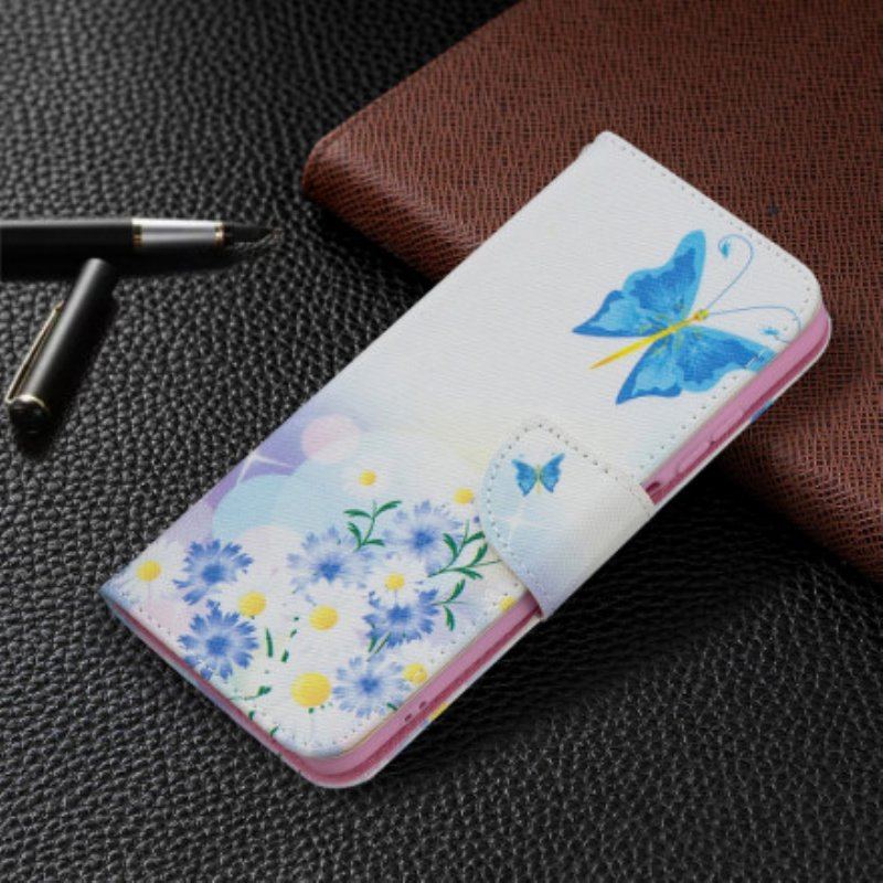 Etui Na Telefon Pokrowce do Xiaomi Redmi Note 10 / 10S Malowane Motyle I Kwiaty