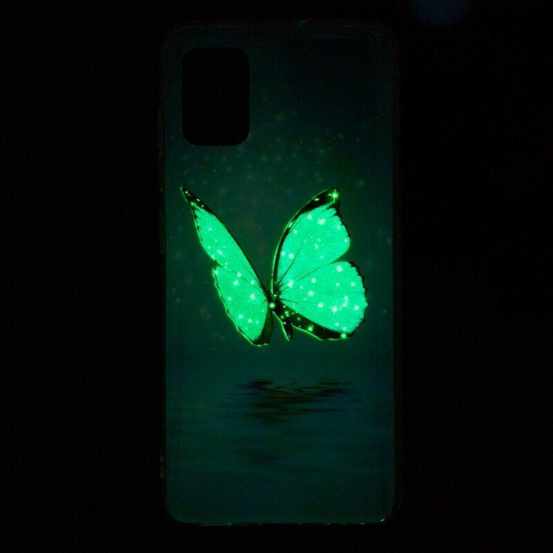 Futerały do Xiaomi Redmi Note 10 / 10S Fluorescencyjny Niebieski Motyl