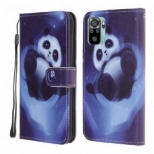 Obudowa Etui Na Telefon do Xiaomi Redmi Note 10 / 10S z Łańcuch Panda Space Ze Smyczą