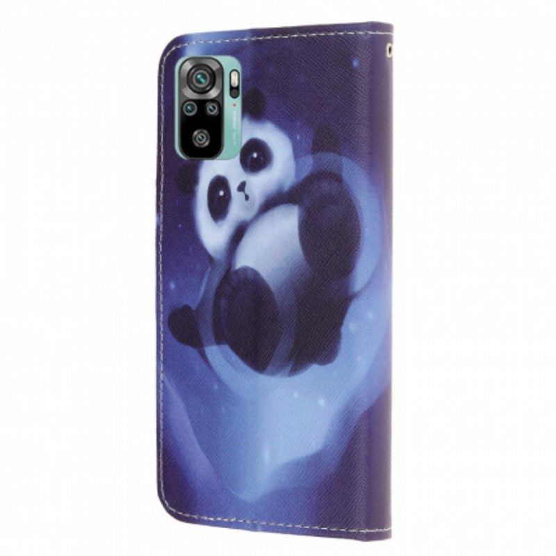 Obudowa Etui Na Telefon do Xiaomi Redmi Note 10 / 10S z Łańcuch Panda Space Ze Smyczą