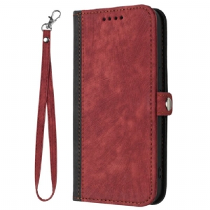 Etui Folio Oppo Reno 12 Pro 5g Dwukolorowy Pasek Etui Ochronne