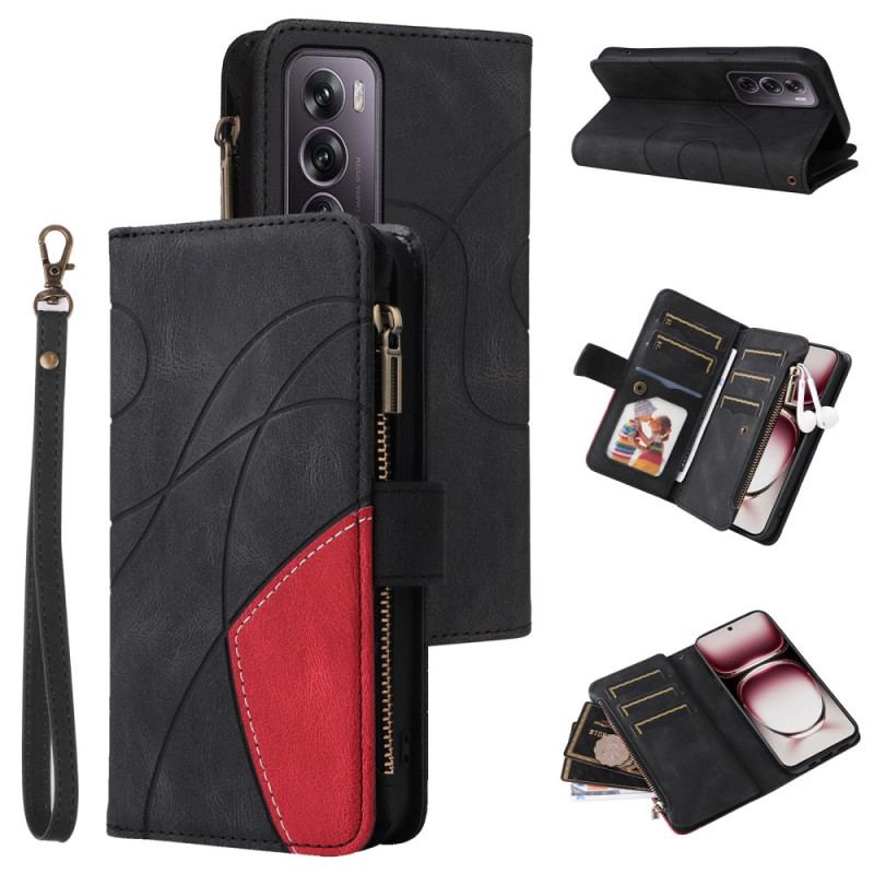 Etui Folio Oppo Reno 12 Pro 5g Portfel Z Falistymi Liniami Etui Ochronne