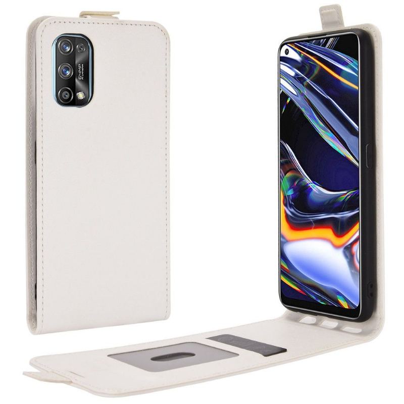 Skórzany Futerał do Realme 7 Pro Anti-fall Etui Folio Ze Sztucznej Skóry W Pionie