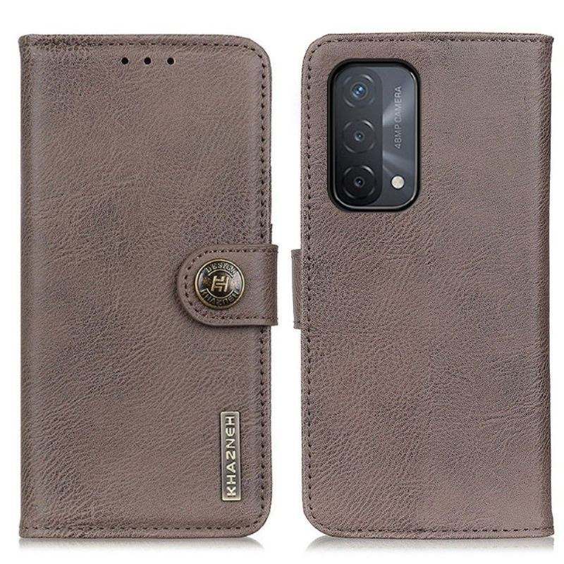 Etui Folio do Oppo A74 5G / A54 5G Khazneh Etui Na Karty Z Efektem Skóry