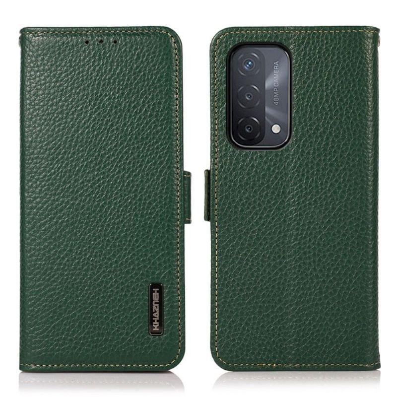 Etui Folio do Oppo A74 5G / A54 5G Khazneh Ziarnista Błyszcząca Skóra