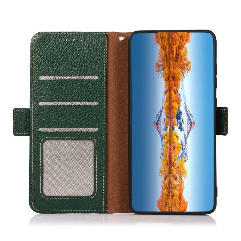 Etui Folio do Oppo A74 5G / A54 5G Khazneh Ziarnista Błyszcząca Skóra