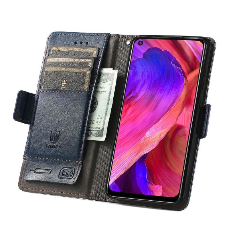 Etui Folio do Oppo A74 5G / A54 5G Skórzany Futerał Odwróć Biznes