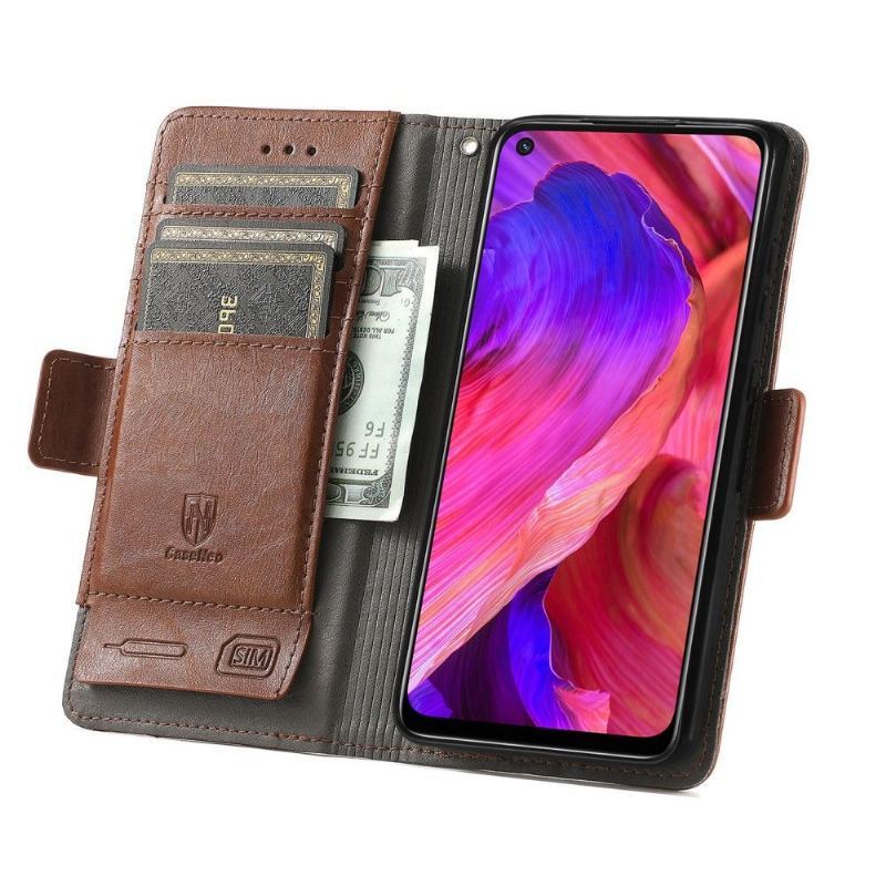 Etui Folio do Oppo A74 5G / A54 5G Skórzany Futerał Odwróć Biznes