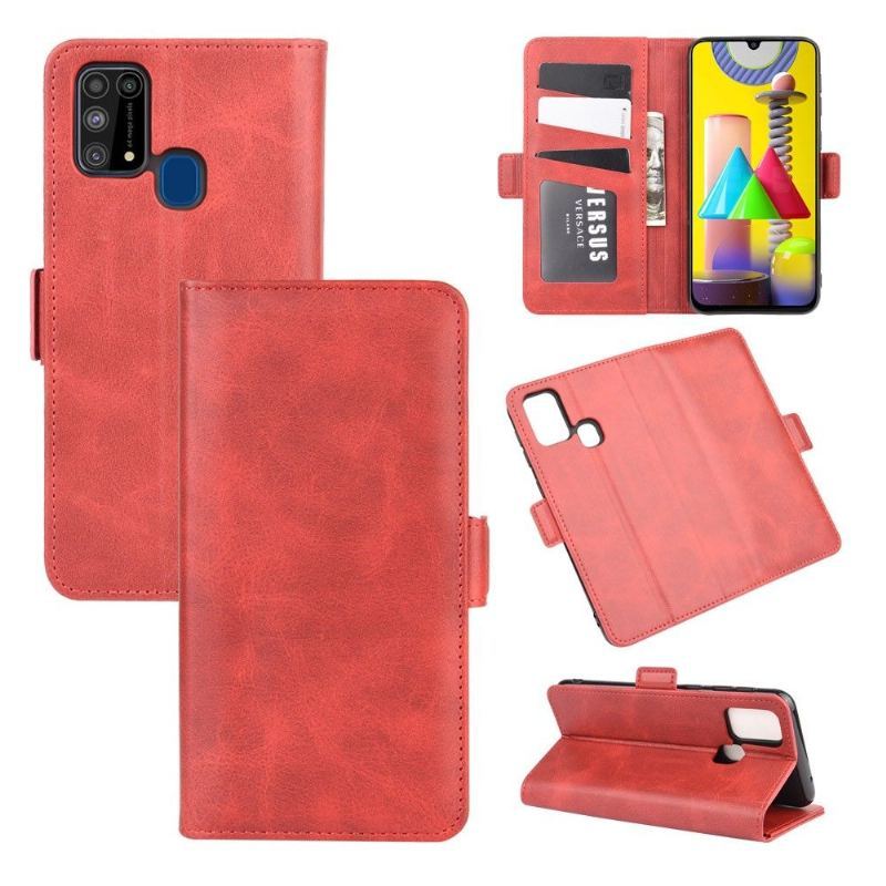 Etui Folio do Samsung Galaxy M31 Classic Matowy Pokrowiec Ze Sztucznej Skóry