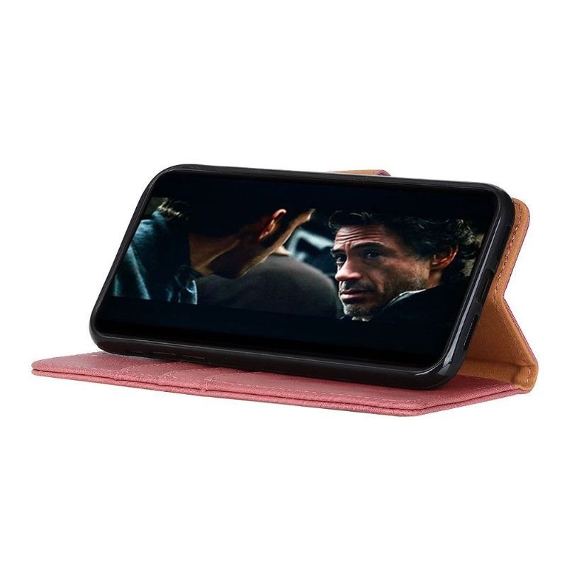 Etui Folio do Samsung Galaxy M31 Khazneh Etui Na Karty Z Efektem Skóry - Różowy