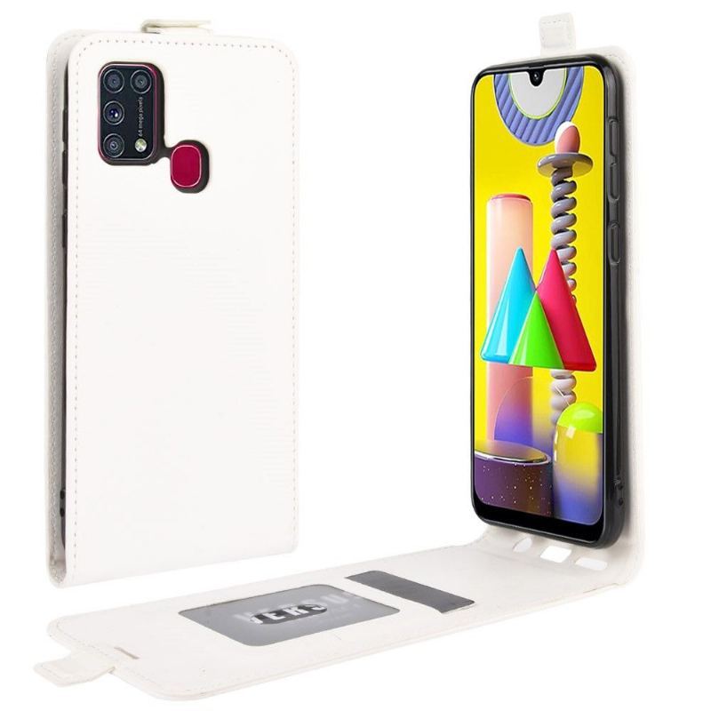 Etui Folio do Samsung Galaxy M31 Obrzeża Skórzany Futerał Ze Sztucznej Skóry W Pionie