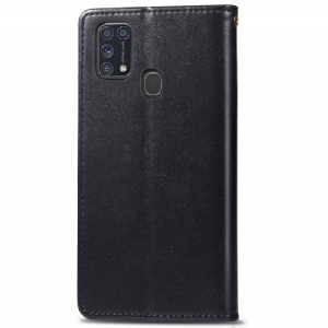 Etui Na Telefon Pokrowce do Samsung Galaxy M31 Biznes Indila Etui Na Karty Ze Sztucznej Skóry