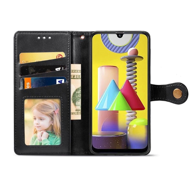 Etui Na Telefon Pokrowce do Samsung Galaxy M31 Biznes Indila Etui Na Karty Ze Sztucznej Skóry