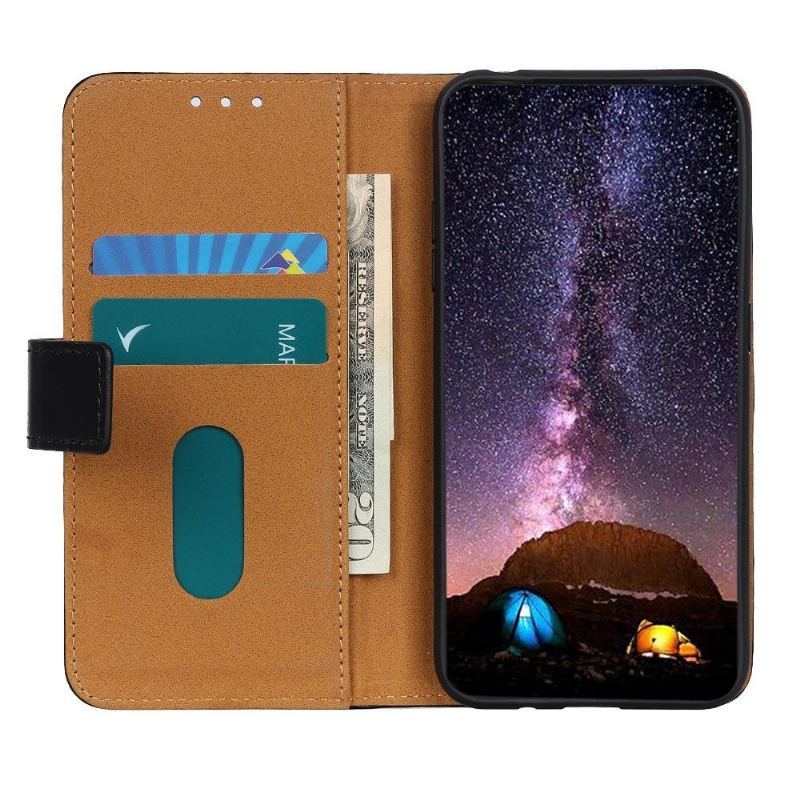 Skórzany Futerał do Samsung Galaxy M31 Anti-fall Melody Etui Na Karty - Czarny