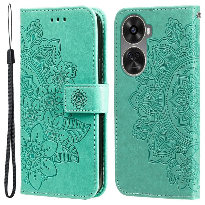 Etui Folio Do Huawei Nova 12 Se Kwiatowy Wzór Z Paskiem