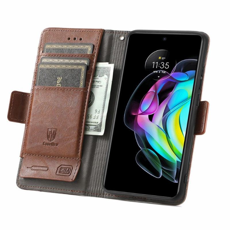 Etui Folio do Motorola Edge 20 Classic Skórzany Futerał Odwróć Biznes