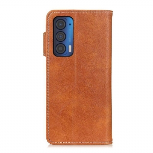 Etui Folio do Motorola Edge 20 S Kształt Odsłonięte Szwy