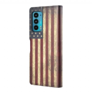 Etui Folio do Motorola Edge 20 Vintage American Flag