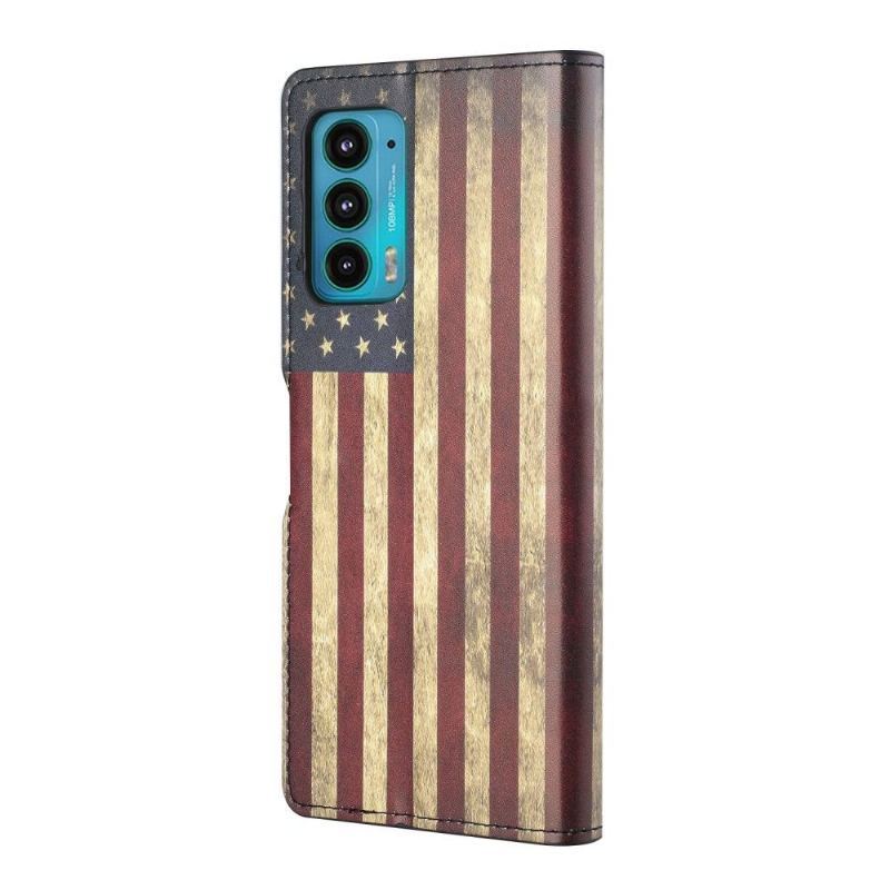 Etui Folio do Motorola Edge 20 Vintage American Flag