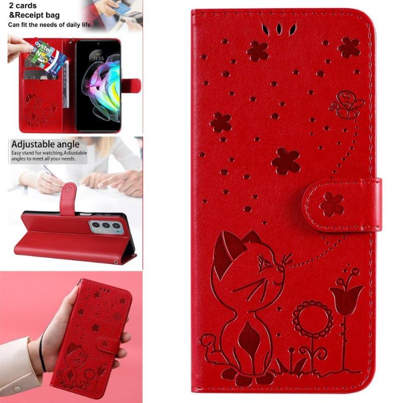 Etui Na Telefon Pokrowce do Motorola Edge 20 Biznes Ilustracja Kot