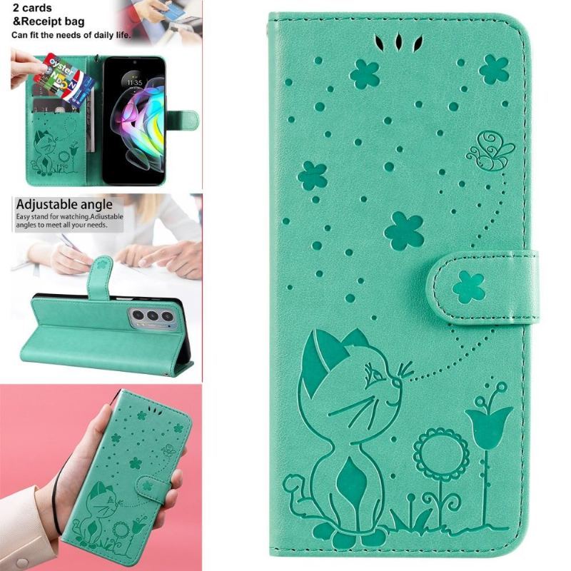 Etui Na Telefon Pokrowce do Motorola Edge 20 Biznes Ilustracja Kot