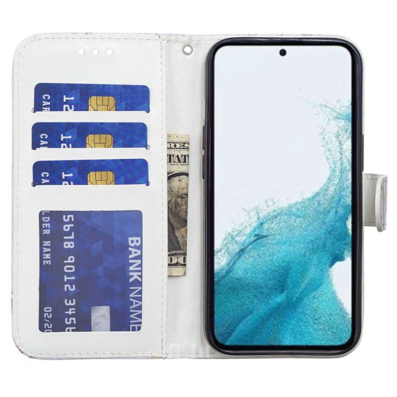 Etui Folio Do Samsung Galaxy A15 5g Fioletowe Kwiaty W Lainère