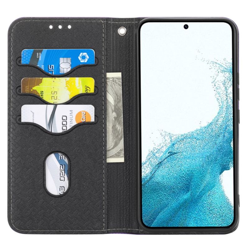 Etui Folio Do Samsung Galaxy A15 5g Tkany Wzór Z Paskami