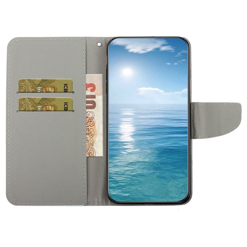 Etui Folio Samsung Galaxy A15 5g Chryzantema Z Dużym Paskiem Etui Ochronne