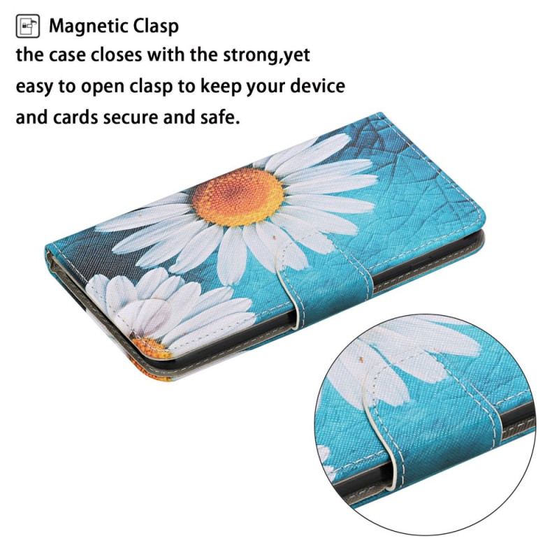 Etui Folio Samsung Galaxy A15 5g Chryzantema Z Dużym Paskiem Etui Ochronne