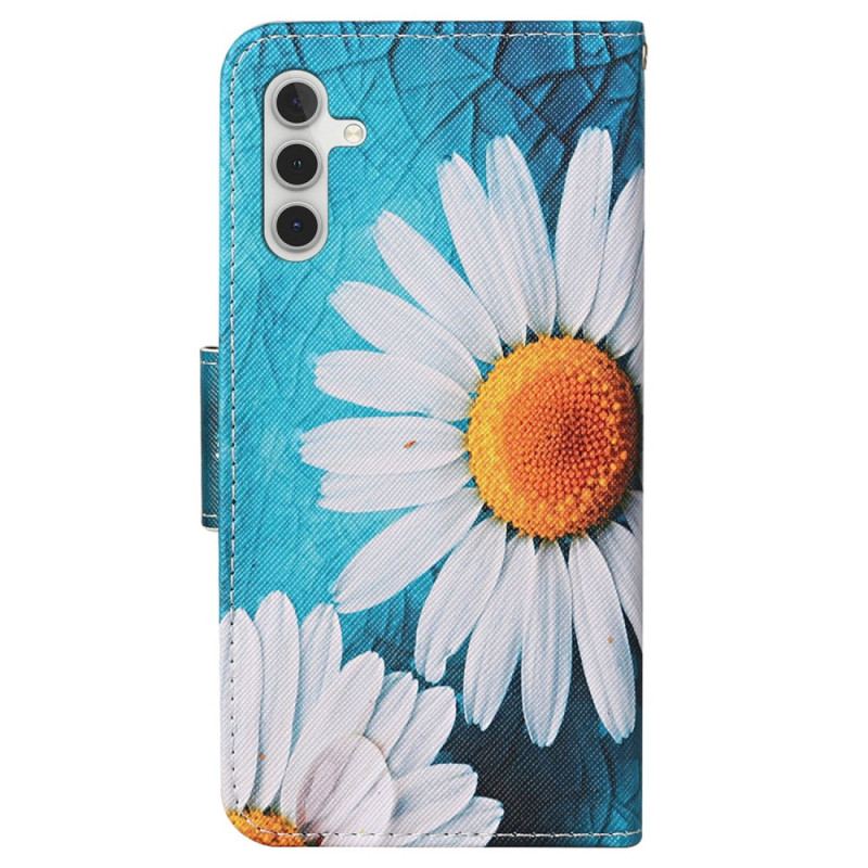 Etui Folio Samsung Galaxy A15 5g Chryzantema Z Dużym Paskiem Etui Ochronne