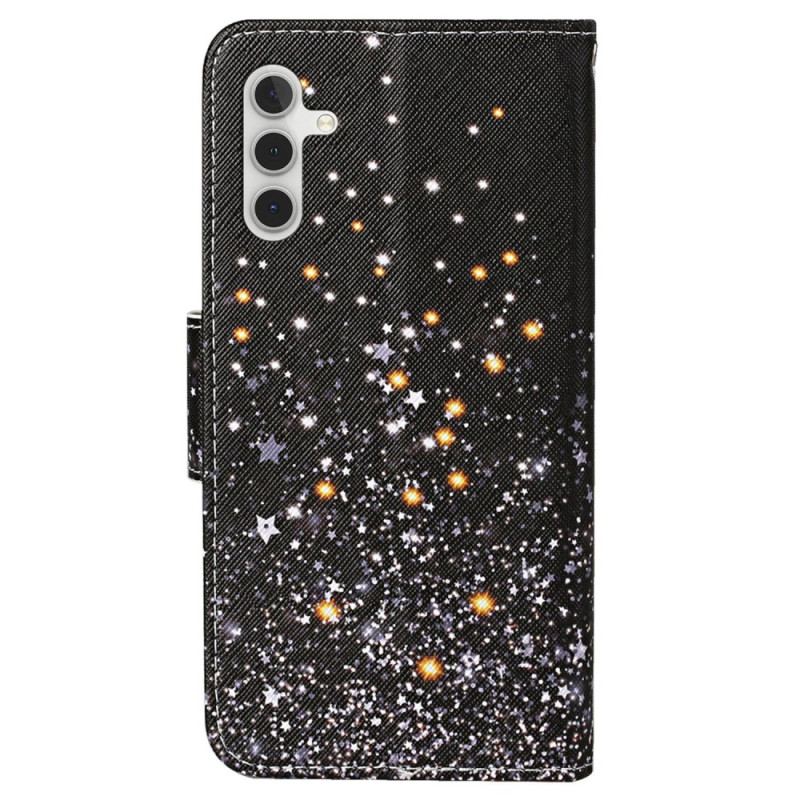 Etui Folio Samsung Galaxy A15 5g Deszcz Gwiazd W Lnaière Etui Ochronne