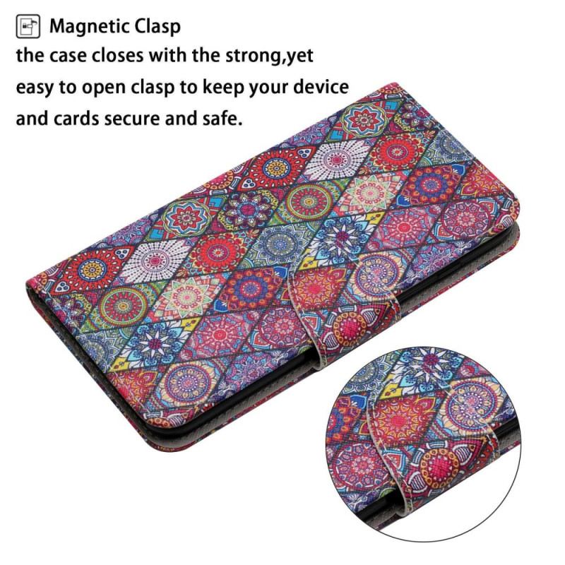 Etui Folio Samsung Galaxy A15 5g Patchwork Z Paskiem