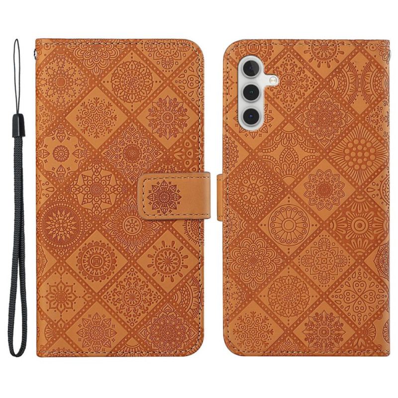 Etui Folio Samsung Galaxy A15 5g Patchworkowe Mandale Z Paskiem