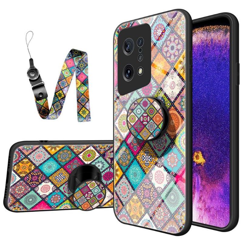 Etui do Oppo Find X5 Anti-fall Kalejdoskop Mandala Ze Stojakiem