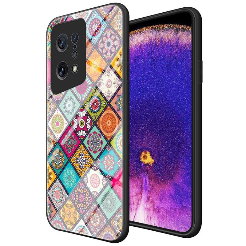 Etui do Oppo Find X5 Anti-fall Kalejdoskop Mandala Ze Stojakiem