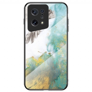 Etui do Oppo Find X5 Biznes Marble Lina Szkło Hartowane