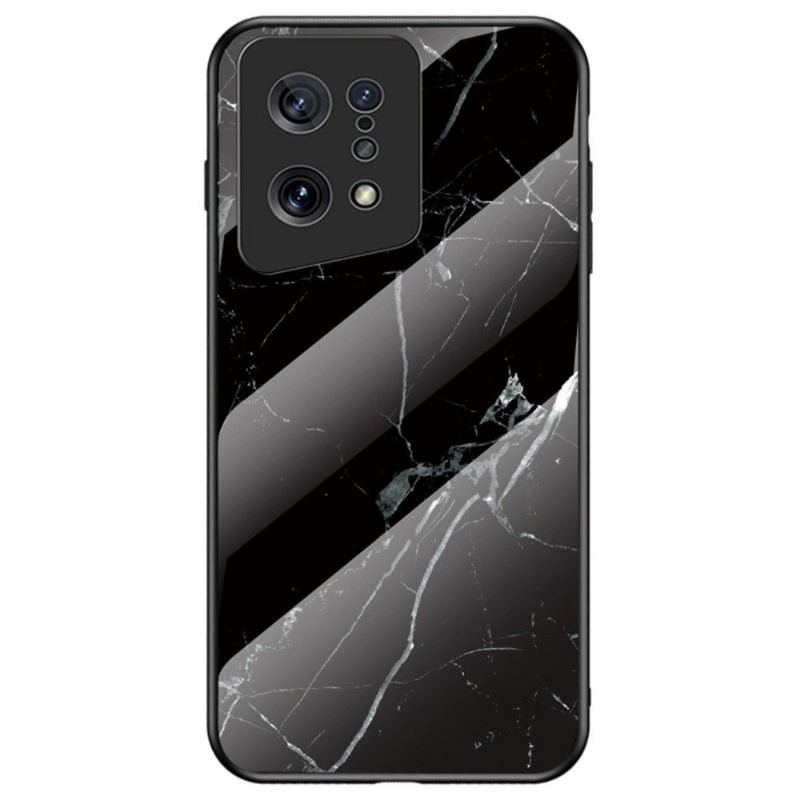 Etui do Oppo Find X5 Biznes Marble Lina Szkło Hartowane