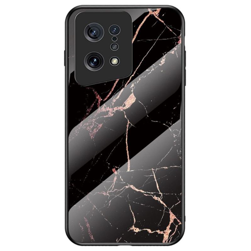 Etui do Oppo Find X5 Biznes Marble Lina Szkło Hartowane