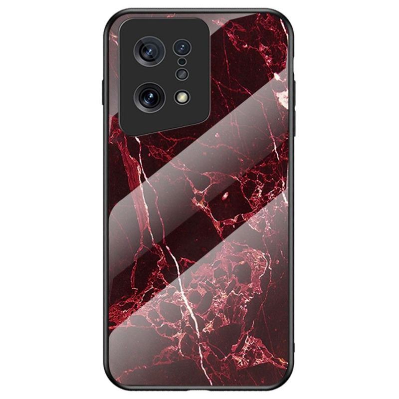 Etui do Oppo Find X5 Biznes Marble Lina Szkło Hartowane