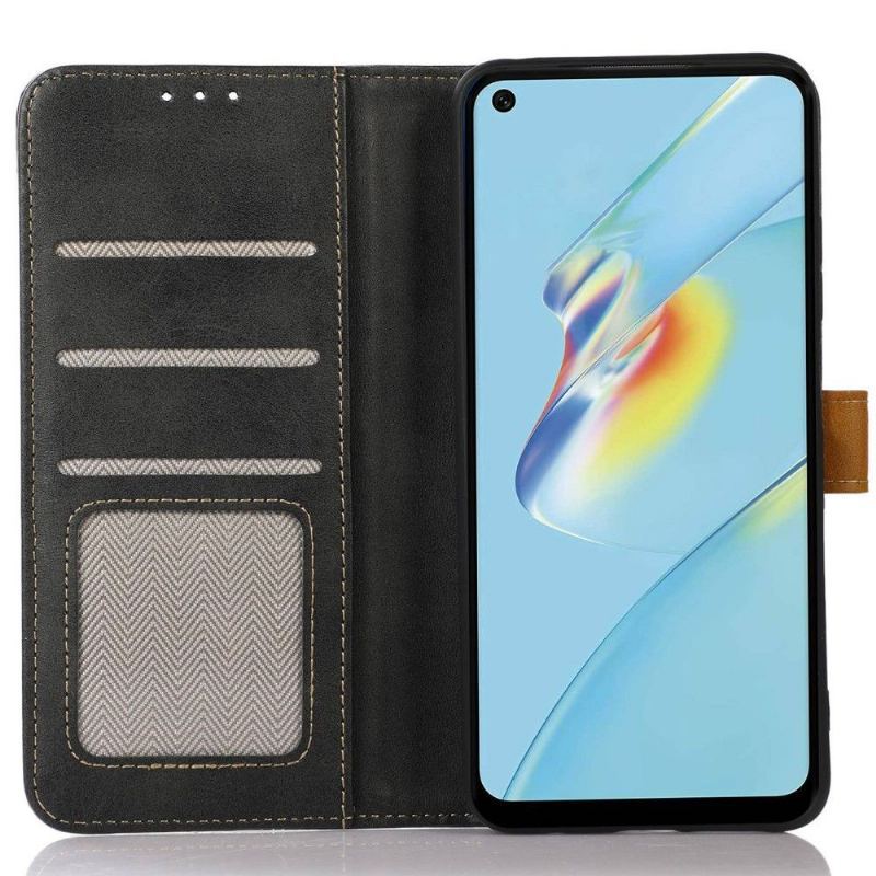 Etui Folio do Oppo Find X5 Classic Premium Faux Leather Z Przeszyciami