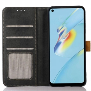 Etui Folio do Oppo Find X5 Classic Premium Faux Leather Z Przeszyciami