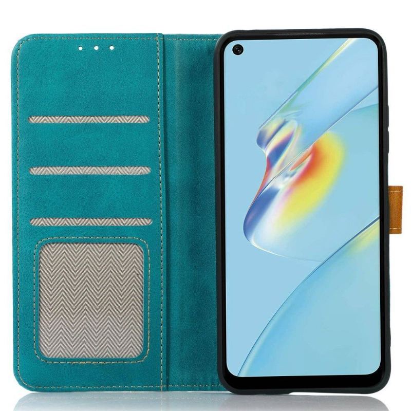 Etui Folio do Oppo Find X5 Classic Premium Faux Leather Z Przeszyciami