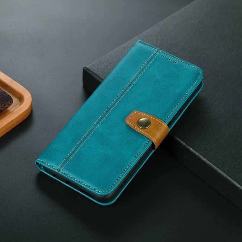 Etui Folio do Oppo Find X5 Classic Premium Faux Leather Z Przeszyciami